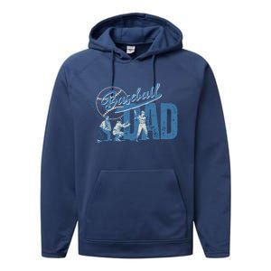 Baseball Dad Like A Regular Dad But Cooler Performance Fleece Hoodie