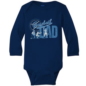 Baseball Dad Like A Regular Dad But Cooler Baby Long Sleeve Bodysuit