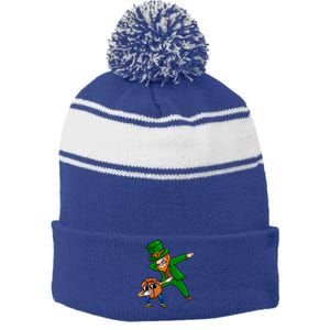 Basketball Dabbing Leprechaun St Patrick's Day Cool Gift Stripe Pom Pom Beanie