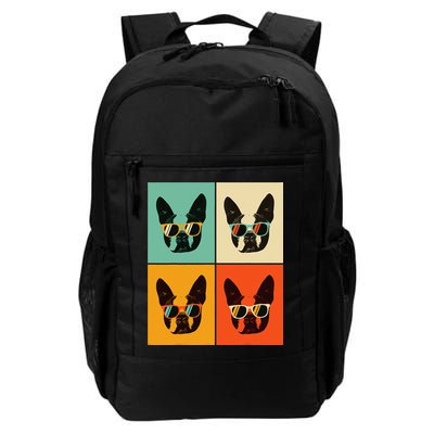 Bostie Dog Lover Gift Funny Boston Terrier With Sunglasses Daily Commute Backpack