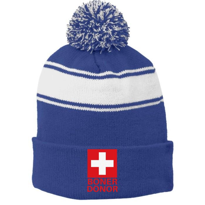 Boner Doner Lazy Halloween Stripe Pom Pom Beanie