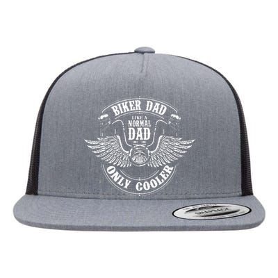 Biker Dad Like A Normal Dad Only Cooler Motorcycle Biker Flat Bill Trucker Hat