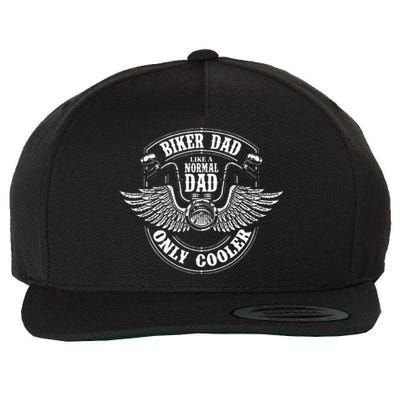 Biker Dad Like A Normal Dad Only Cooler Motorcycle Biker Wool Snapback Cap