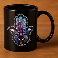 Buddha Dimond Lotus Zen Yogas 11oz C Handle Ceramic Mug