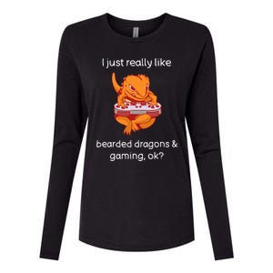 Bearded Dragon Lover Gaming Love Video Gaming Bearded Dragon Womens Cotton Relaxed Long Sleeve T-Shirt