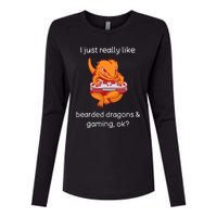 Bearded Dragon Lover Gaming Love Video Gaming Bearded Dragon Womens Cotton Relaxed Long Sleeve T-Shirt