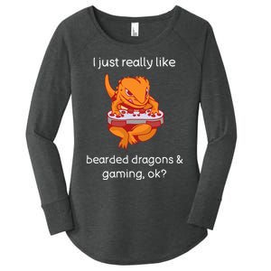 Bearded Dragon Lover Gaming Love Video Gaming Bearded Dragon Women's Perfect Tri Tunic Long Sleeve Shirt