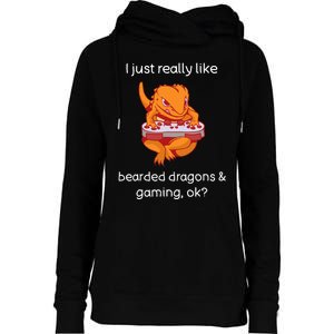 Bearded Dragon Lover Gaming Love Video Gaming Bearded Dragon Womens Funnel Neck Pullover Hood