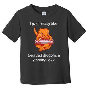 Bearded Dragon Lover Gaming Love Video Gaming Bearded Dragon Toddler T-Shirt