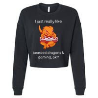 Bearded Dragon Lover Gaming Love Video Gaming Bearded Dragon Cropped Pullover Crew