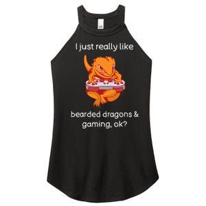 Bearded Dragon Lover Gaming Love Video Gaming Bearded Dragon Women's Perfect Tri Rocker Tank