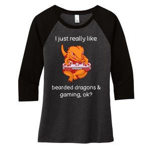 Bearded Dragon Lover Gaming Love Video Gaming Bearded Dragon Women's Tri-Blend 3/4-Sleeve Raglan Shirt