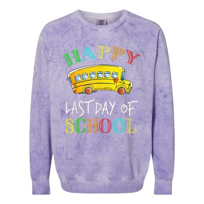 Bus Driver Last Day Of School School Bus Driver Gifts Colorblast Crewneck Sweatshirt