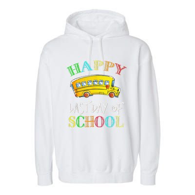 Bus Driver Last Day Of School School Bus Driver Gifts Garment-Dyed Fleece Hoodie