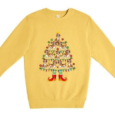 Beagle Dog Lover Xmas Holiday Lighting Beagle Christmas Tree Cool Gift Premium Crewneck Sweatshirt