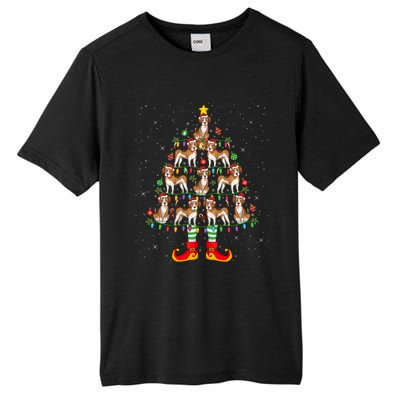 Beagle Dog Lover Xmas Holiday Lighting Beagle Christmas Tree Cool Gift Tall Fusion ChromaSoft Performance T-Shirt