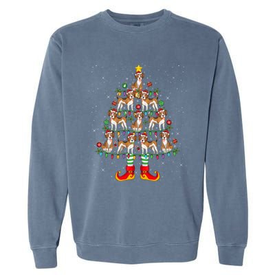 Beagle Dog Lover Xmas Holiday Lighting Beagle Christmas Tree Cool Gift Garment-Dyed Sweatshirt