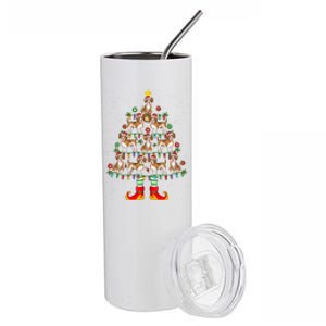 Beagle Dog Lover Xmas Holiday Lighting Beagle Christmas Tree Cool Gift Stainless Steel Tumbler