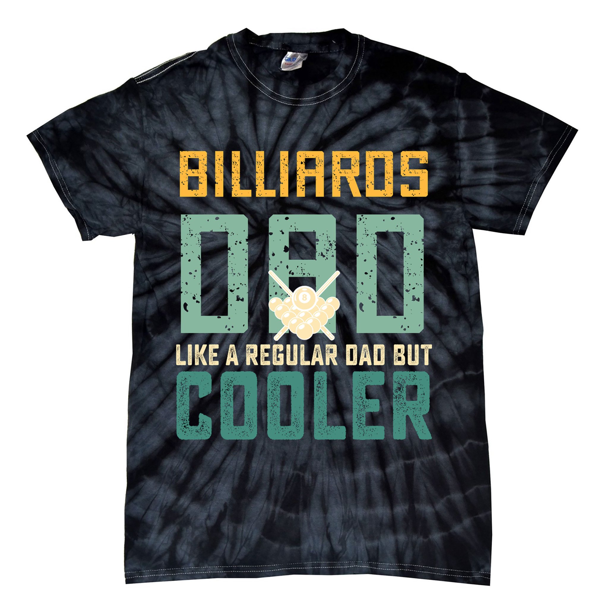 Billiards Dad Like A Regular Dad But Cooler Billard Father's Day Gift For Dad Tie-Dye T-Shirt