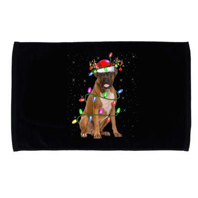 Boxer Dog Lover Xmas Lighting Santa Boxer Christmas Gift Microfiber Hand Towel