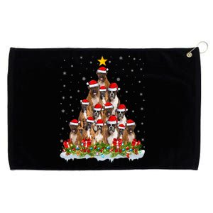 Boxer Dog Lover Xmas Tree Santa Christmas Boxer Gift Grommeted Golf Towel