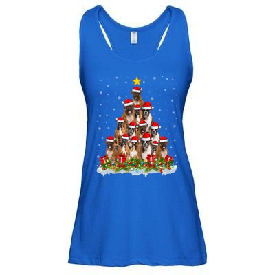 Boxer Dog Lover Xmas Tree Santa Christmas Boxer Gift Ladies Essential Flowy Tank