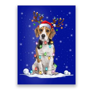 Beagle Dog Lover Xmas Lights Holiday Santa Beagle Christmas Gift Poster