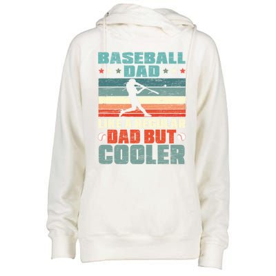 Baseball Dad Like A Regular Dad But Cooler Fathers Day Gift Womens Funnel Neck Pullover Hood