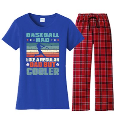 Baseball Dad Like A Regular Dad But Cooler Fathers Day Gift Women's Flannel Pajama Set