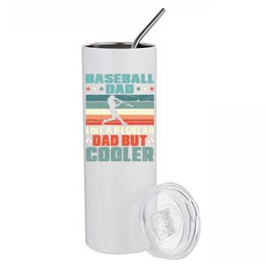 Baseball Dad Like A Regular Dad But Cooler Fathers Day Gift Stainless Steel Tumbler