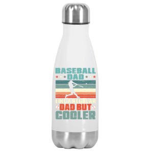 Baseball Dad Like A Regular Dad But Cooler Fathers Day Gift Stainless Steel Insulated Water Bottle