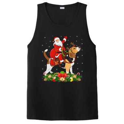 Beagle Dog Lover Funny Santa Riding Beagle Christmas Cool Gift PosiCharge Competitor Tank