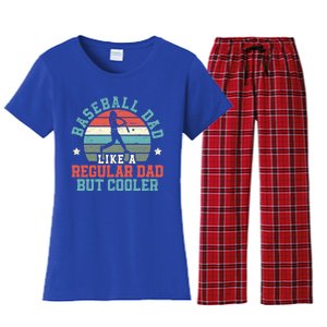 Baseball Dad Like A Regular Dad But Cooler Fathers Day Gift Women's Flannel Pajama Set