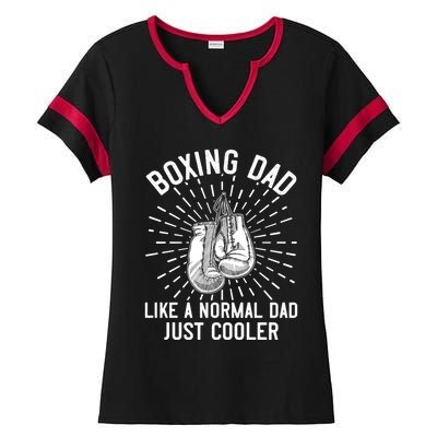 Boxing Dad Like A Normal Dad Funny Boxing Gift Fathers Day Gift Ladies Halftime Notch Neck Tee