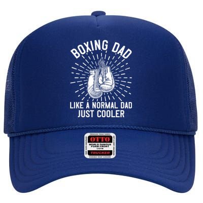 Boxing Dad Like A Normal Dad Funny Boxing Gift Fathers Day Gift High Crown Mesh Back Trucker Hat