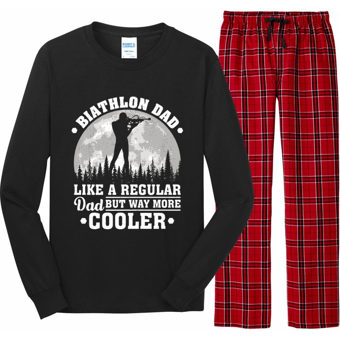 Biathlon Dad Like A Regular Dad Funny Biathlon Father's Day Premium Long Sleeve Pajama Set