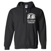 Biathlon Dad Like A Regular Dad Funny Biathlon Father's Day Premium Full Zip Hoodie