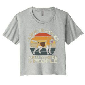 Beagle Dog Lover Tee Retro Beagle Beagle Women's Crop Top Tee