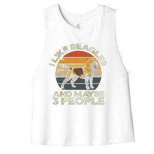 Beagle Dog Lover Tee Retro Beagle Beagle Women's Racerback Cropped Tank