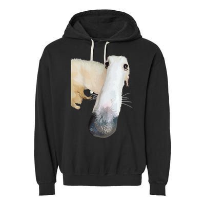 Borzoi Dog Meme Funny Long Nose Borzoi Russian Sighthound Garment-Dyed Fleece Hoodie