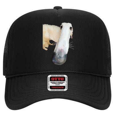 Borzoi Dog Meme Funny Long Nose Borzoi Russian Sighthound High Crown Mesh Back Trucker Hat