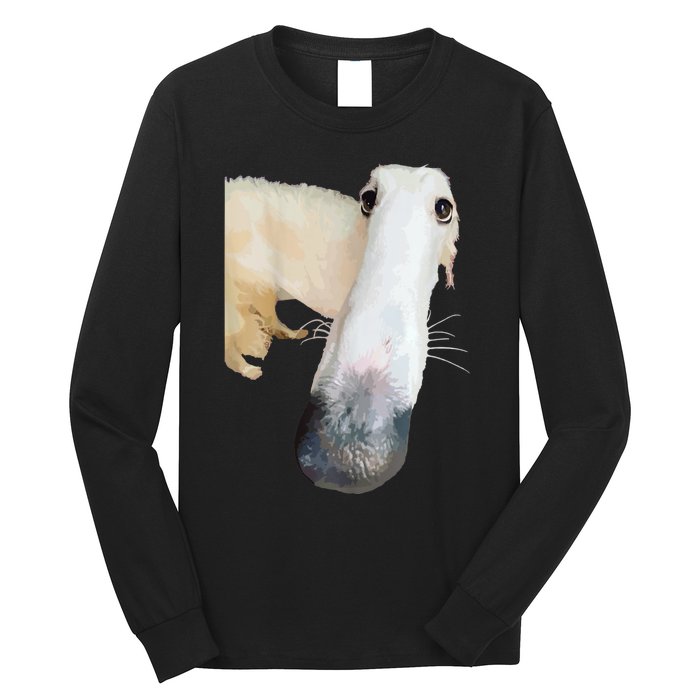 Borzoi Dog Meme Funny Long Nose Borzoi Russian Sighthound Long Sleeve Shirt