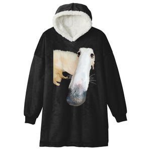 Borzoi Dog Meme Funny Long Nose Borzoi Russian Sighthound Hooded Wearable Blanket