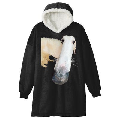 Borzoi Dog Meme Funny Long Nose Borzoi Russian Sighthound Hooded Wearable Blanket