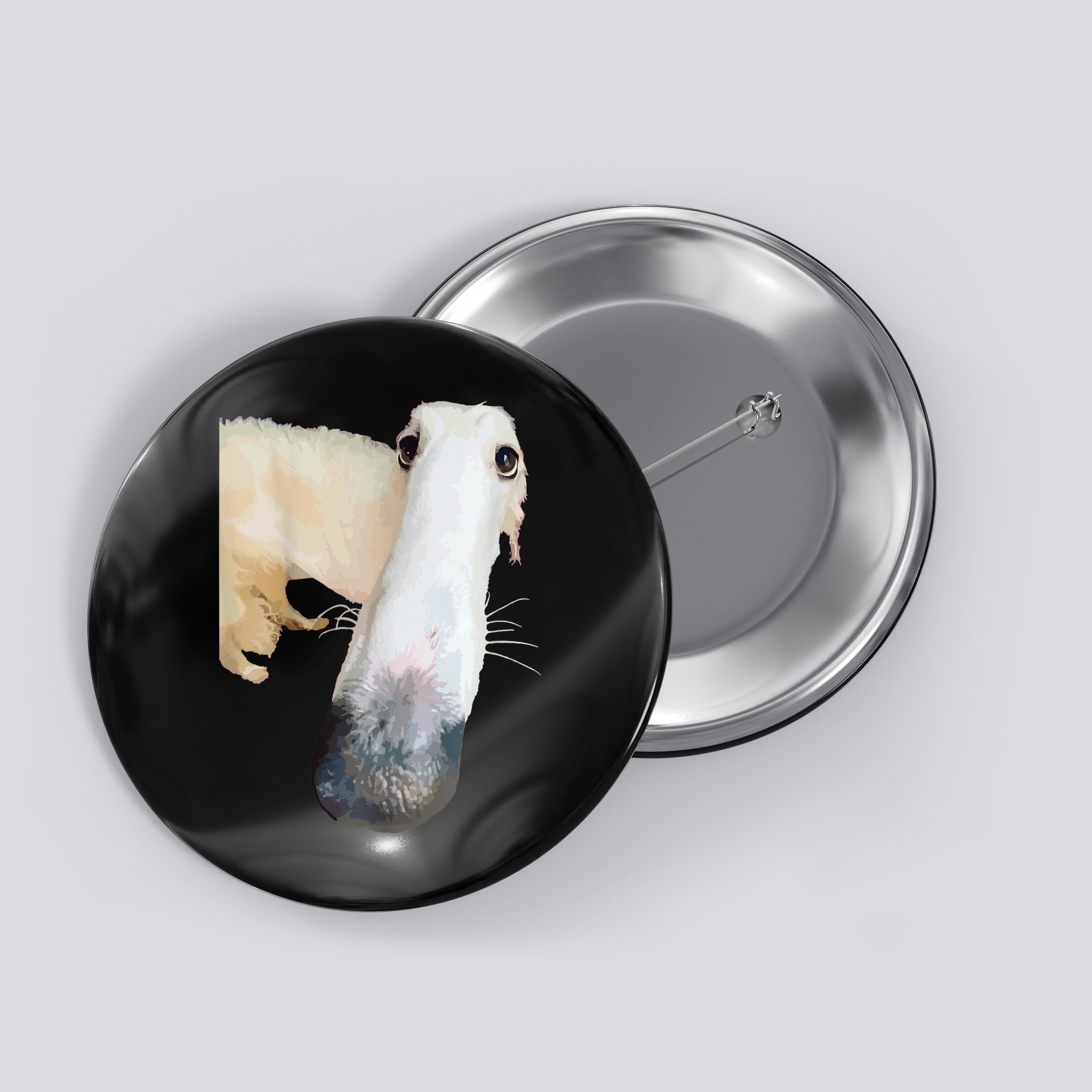 Borzoi Dog Meme Funny Long Nose Borzoi Russian Sighthound Button