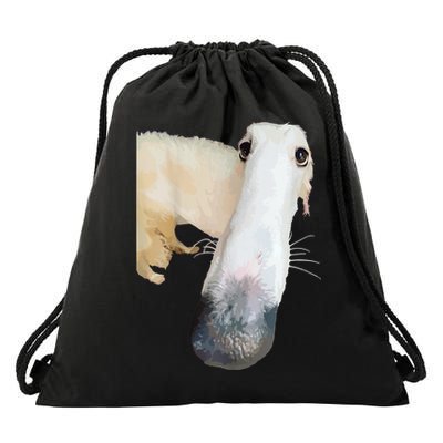 Borzoi Dog Meme Funny Long Nose Borzoi Russian Sighthound Drawstring Bag
