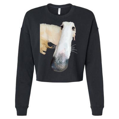 Borzoi Dog Meme Funny Long Nose Borzoi Russian Sighthound Cropped Pullover Crew