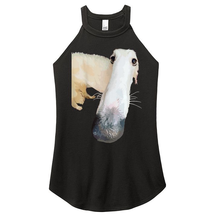 Borzoi Dog Meme Funny Long Nose Borzoi Russian Sighthound Women's Perfect Tri Rocker Tank