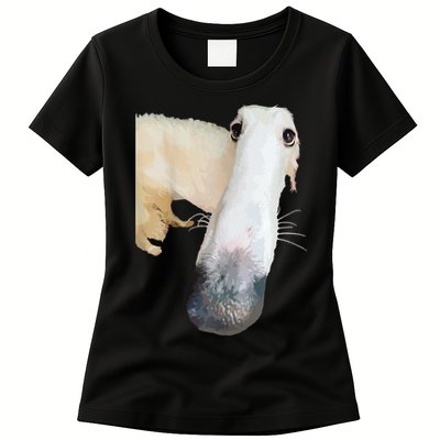 Borzoi Dog Meme Funny Long Nose Borzoi Russian Sighthound Womens T-Shirt