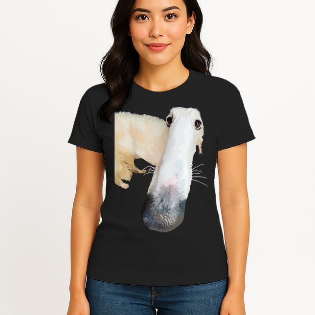 Borzoi Dog Meme Funny Long Nose Borzoi Russian Sighthound Womens T-Shirt